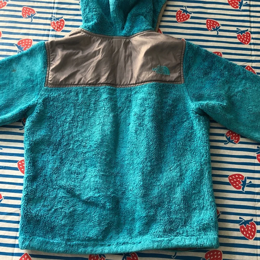 The north face oso hoodie blue fleece jacket girls medium 10 12